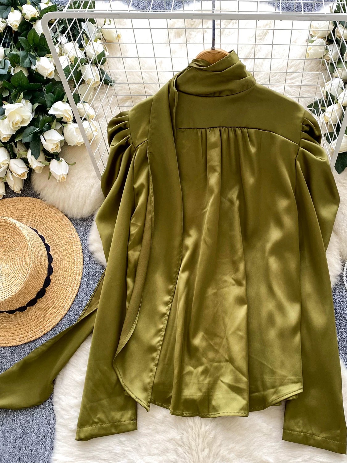 90’s fine silk top FTO351 images